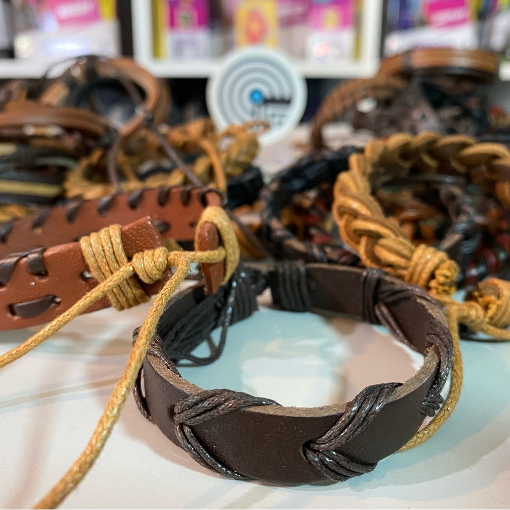 Leather braided handmade bracelet lot